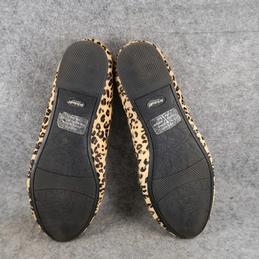 Dr Scholls Shoes Womens 9 Ballet Flats Animal Print Fur Slip On Round Toe Casual